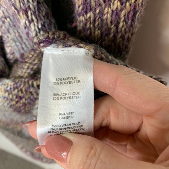 Natural Reflections Sz XL Gray Purple Marled Long Sweater Cardigan - Picture 3 of 4